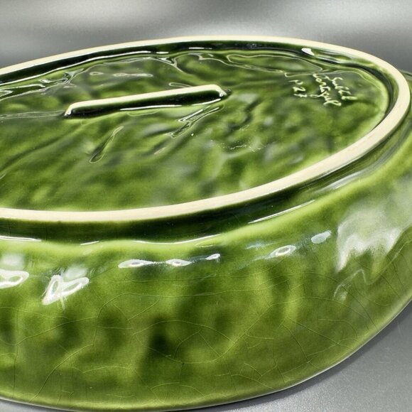 Subtil Portugal Ceramic Green Cabbage Leaf Dish Serving Platter Large 16inch VTG - Picture 10 of 16